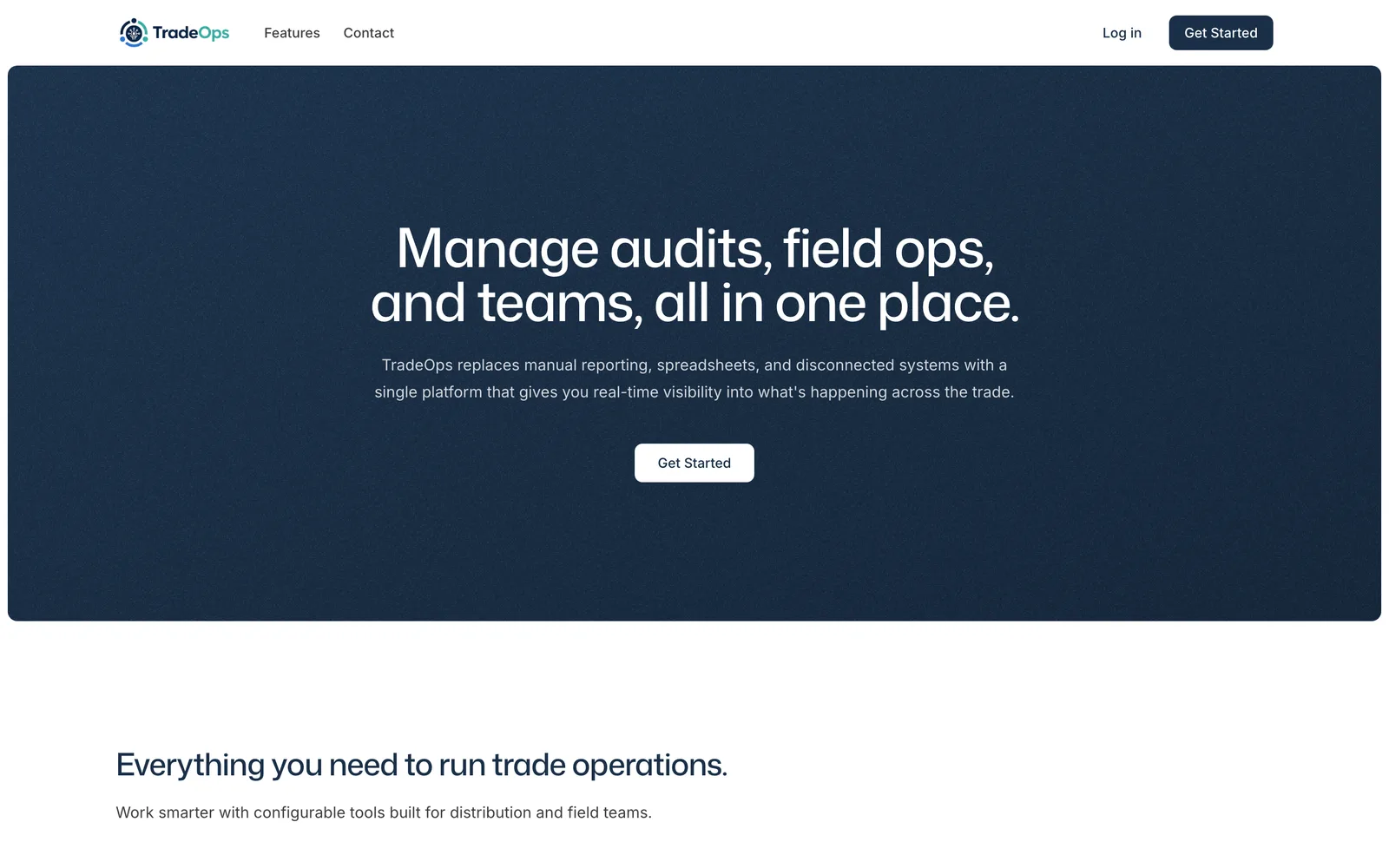 TradeOps homepage